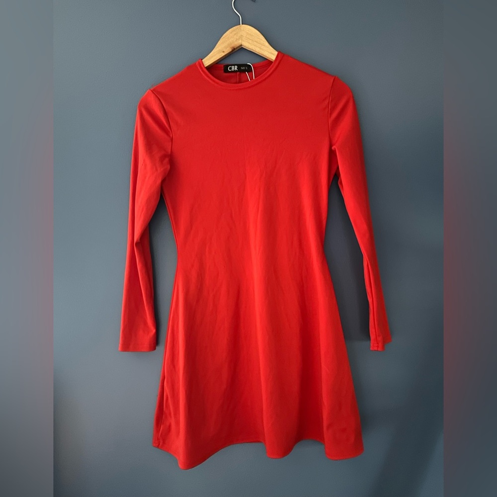 NWOT Red Skater Style Fit and Flair Dress - True Red - Size Small CBR
